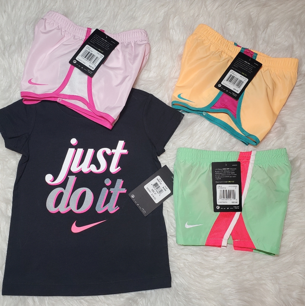 NWT Nike Girls Bundle 3T Top 2T Shorts